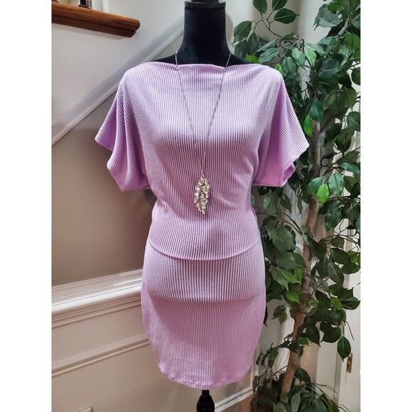 Fashion Nova Women's Purple Polyester Boat Neck Short Sleeve Knee Length Dress M - Picture 12 of 12